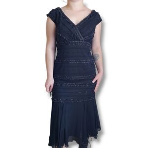 Vintage Tadashi Shoji Black Evening Boho Skirt Set